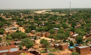 A landscape view of El Geneina town, the capital of West Darfur, Sudan.