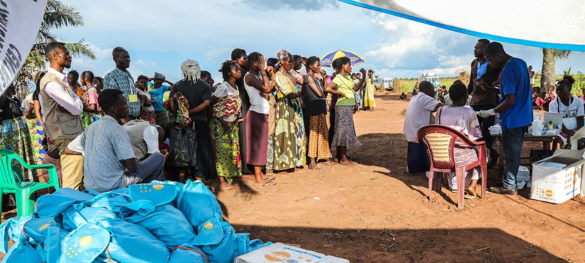 The United Nations Population Fund (UNFPA) provides family planning information to internally displaced persons in Kasaï province, Democratic Republic of the Congo.