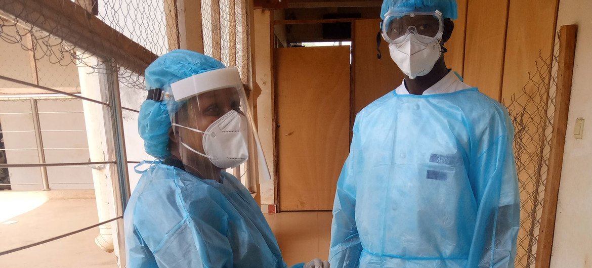 Dr Rokhiatou Babio (left) is one of the few women in Benin who spearheads a medical team on the frontline to save human lives from the coronavirus pandemic.