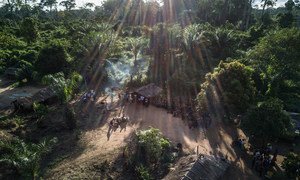Forests and other ecosystems provide immense benefits to communities and countries, and like economic assets, are assets to be valued and preserved. Pictured here, a small indigenous village, located deep in the forest in a remote area of Republic of the Congo. 