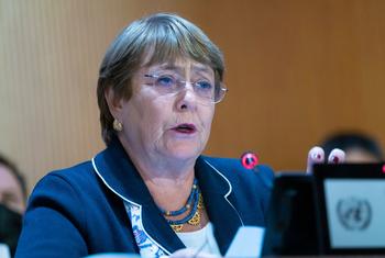UN High Commissioner for Human Rights, Michelle Bachelet, addresses the Human Rights Council at an urgent debate on the situation in Ukraine.