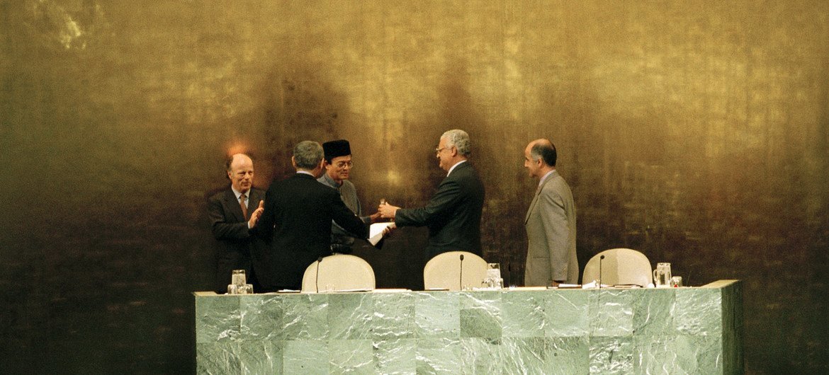 Freitas do Amaral presidiu a 50ª sessão da Assembleia Geral, entre 1995 e 1996.
