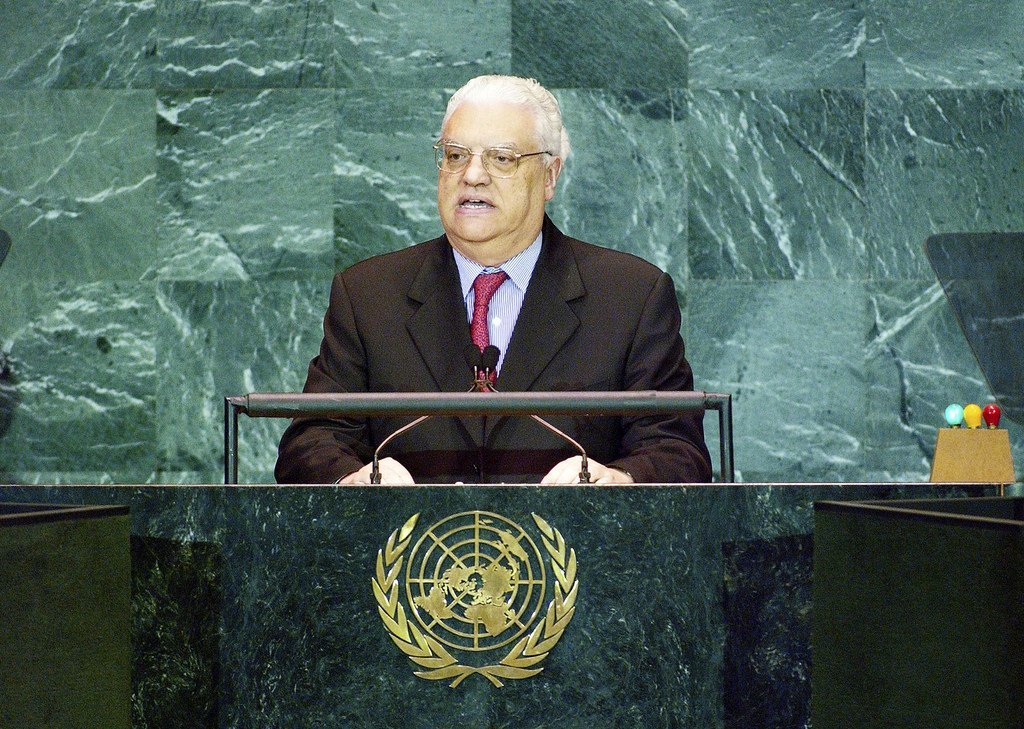 2005年9月，迪奥戈•弗雷塔斯•多阿马拉尔作为葡萄牙外长在联大致辞。