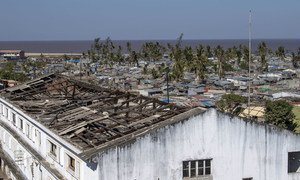 Vista desde a prefeitura de Beira, a cidade moçambicana mais atingida pelo ciclone em 2019 Idai