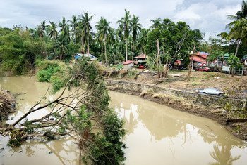 Many areas in Batangas, southern Luzon are still covered in fallen debris and floodwater due to Super Typhoon Goni (locally known as Rolly).