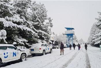 Сильный снегопад в Кабуле, Афганистан.