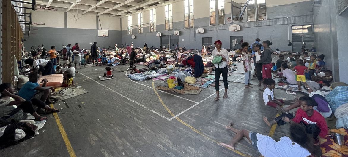 Emergency accommodation site in Ampefiloha, Madagascar.