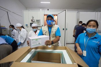Cambodia takes delivery of 324,000 doses of the AstraZeneca COVID-19 vaccine through the COVAX Facility.