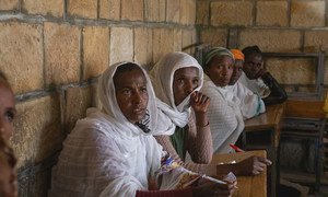 Displaced people in Adigrat town, in the Tigray region of northern Ethiopia.