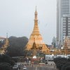The Sule pagoda in downtown Yangon, the commercial hub of Myanmar.