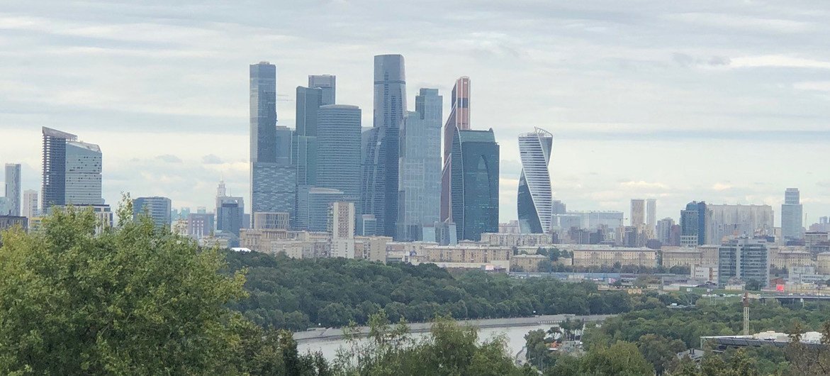 مشهد عام لمدينة موسكو في روسيا.