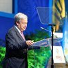 秘书长古特雷斯在巴巴多斯布里奇敦举行的联合国贸易和发展大会开幕式上致辞。