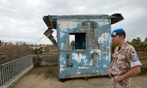 The United Nations Peacekeeping Force in Cyprus (UNFICYP) controls the buffer zone between the opposing sides. (file)