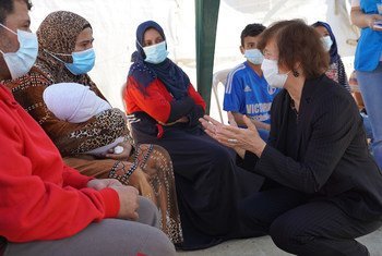المنسقة الخاصة للأمم المتحدة في لبنان السيدة يوانّا فرونِتسكا خلال زيارة إلى مناطق زحلة والبقاع الغربي شرقي لبنان.   