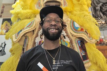  Demond Melancon, also known as Big Chief, is a Mardi Gras Indian Chief of the Young Seminole Hunters group.