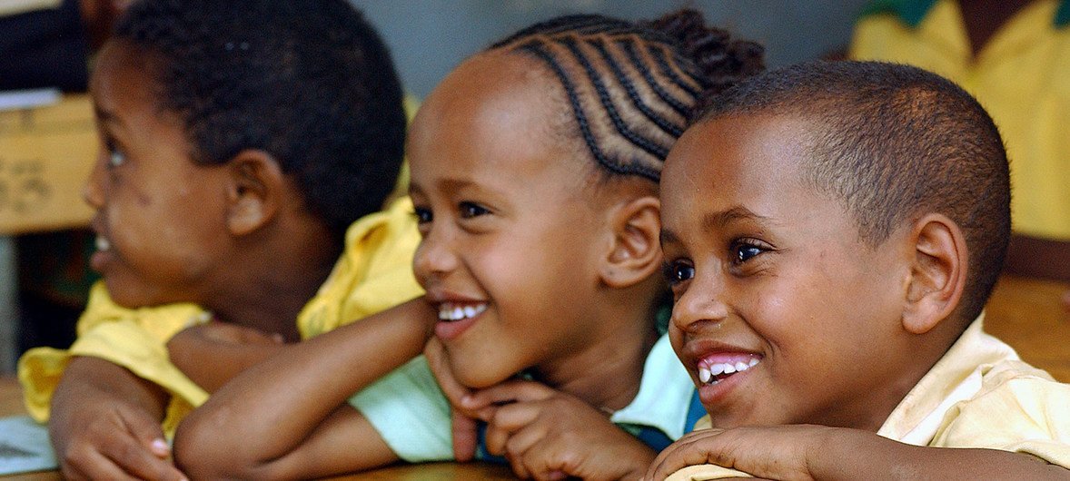 Primary school children in class in Harar, Ethiopia.