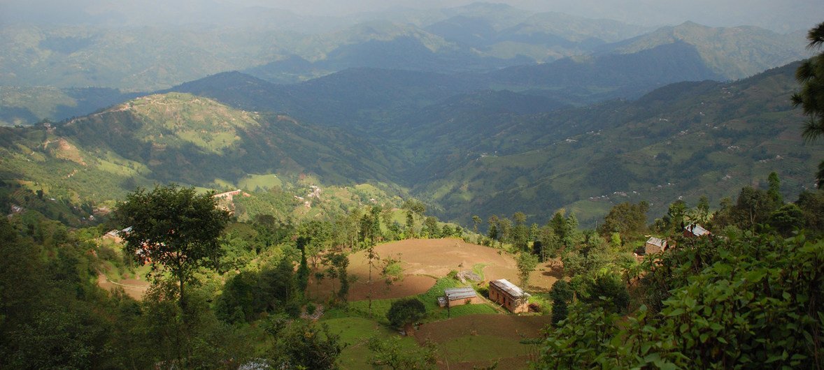 Панорамный вид в окрестностях Катманду, Непал.
