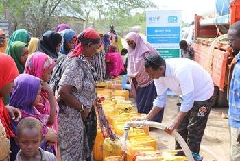 索马里的NGO组织在国家集合基金的资助下向居民供水