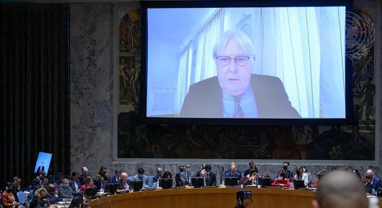 UN relief chief Martin Griffiths briefs the Security Council Meets on Situation in Ukraine.