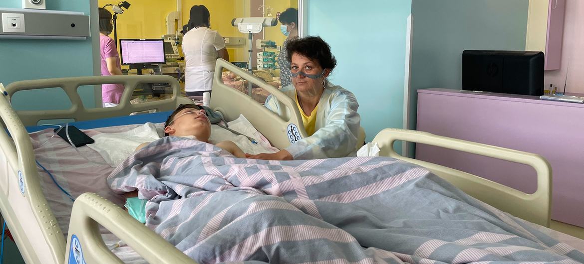 At a hospital in western Ukraine, doctors managed to remove a four-centimetre-long fragment of shrapnel and save a 13-year-old boy's life after he was seriously wounded by shelling in eastern Ukraine.