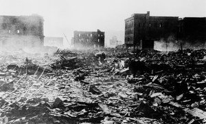 Hiroshima después de que Estados Unidos lanzara una bomba nuclear el 6 de agosto de 1945.