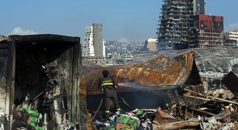 Varias zonas de Beirut, la capital de Líbano, resultaron dañadas por la explosión en el puerto de la ciudad