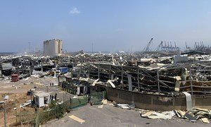 ميناء بيروت بعد الانفجار الذي هز العاصمة اللبنانية يوم 4 أغسطس 2020