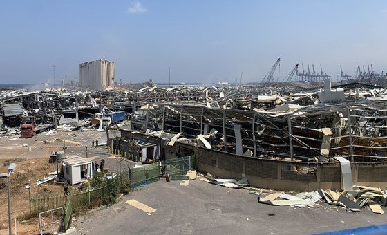 Porto de Beirute depois das explosões