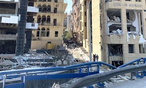 Une partie des dommages subis après les explosions à Beyrouth.