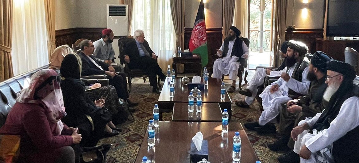 Martin Griffiths, Under-Secretary-General for Humanitarian Affairs and UN Emergency Relief Coordinator, discusses humanitarian issues with the enactment    of the Taliban successful  Kabul, Afghanistan. 