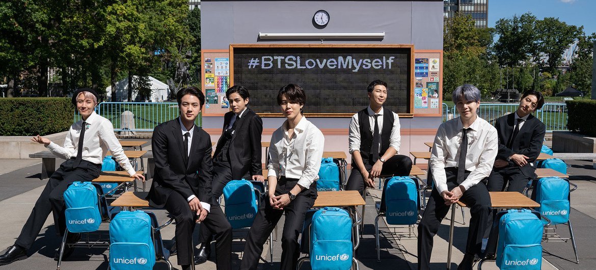 El grupo de K-Pop BTS apoya la campaña LOVE MYSELF de UNICEF.