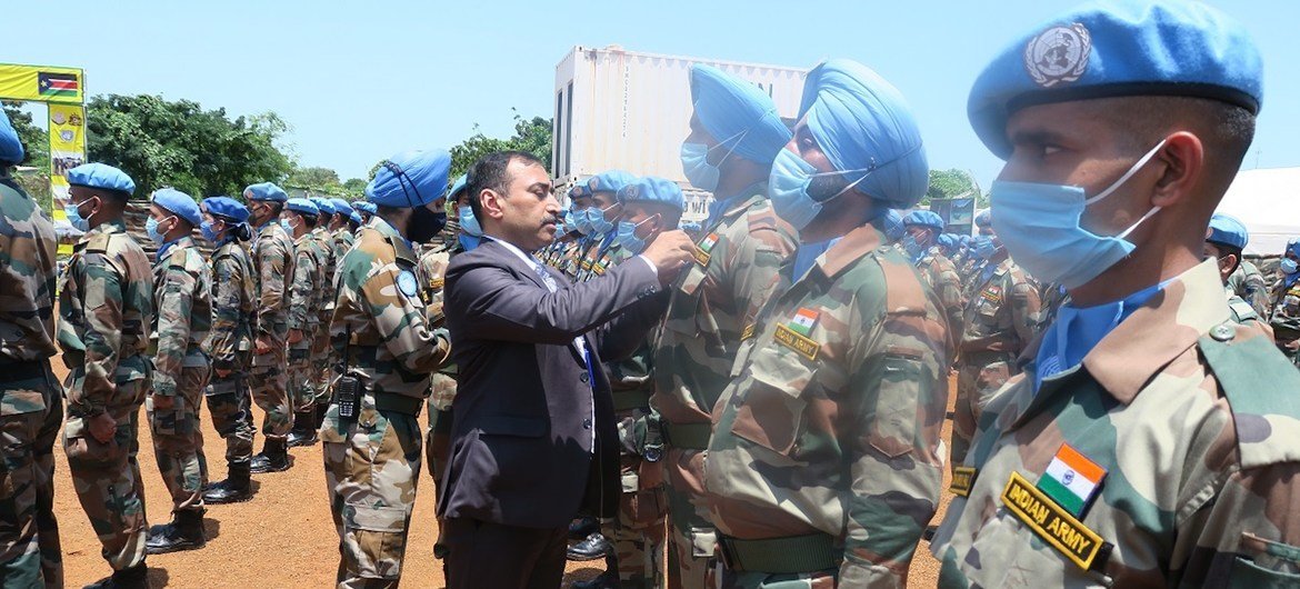 दक्षिण सूडान में, भारत के 836 शान्तिरक्षकों को, संयुक्त राष्ट्र पदक से सम्मानित किया गया है.
