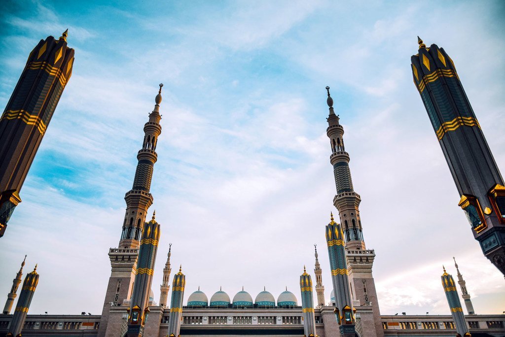 المسجد النبوي في المدينة المنورة بالمملكة العربية السعودية.