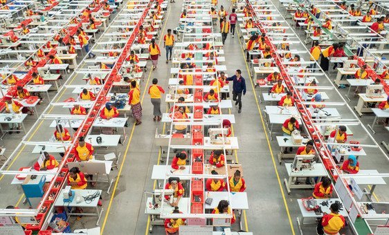 Workers at a Chinese shoe-making factory in Addis Ababa, Ethiopia. 