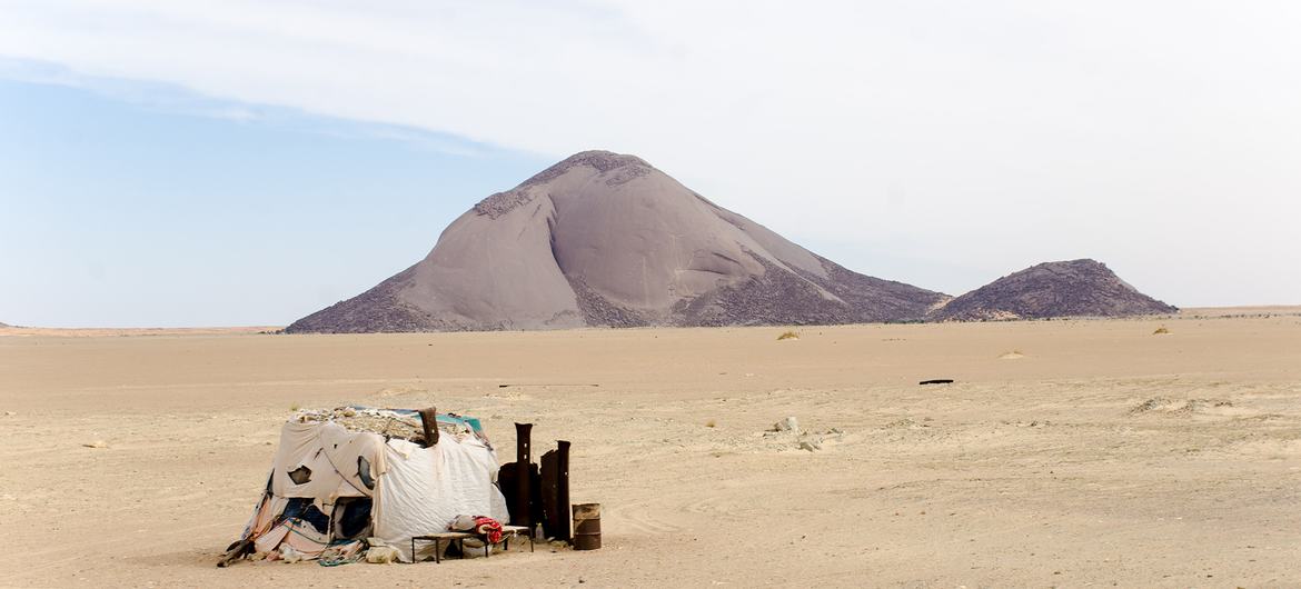 خيمة في صحراء موريتانيا 