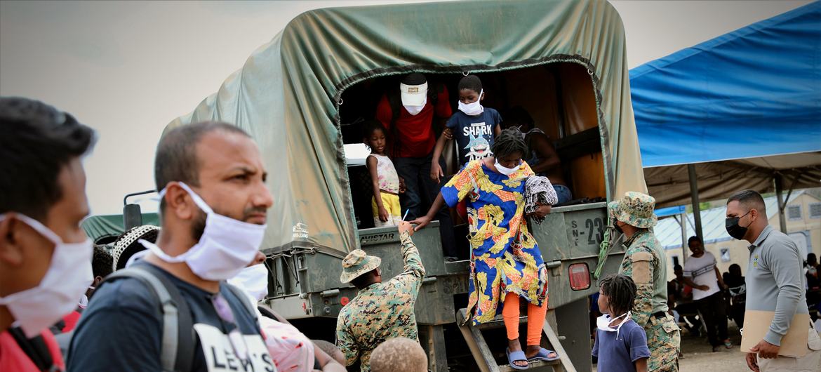 Migrants arrive extenuated in San Vicente Reception Center after braving dangerous Darien gap, Panama.