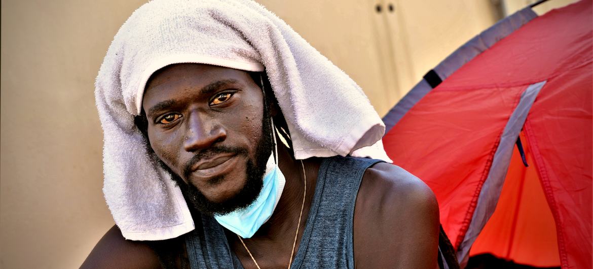 A Senegalese migrant after crossing Darien gap, Panama.