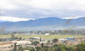 Aerial view of Goroka, Papua New Guinea