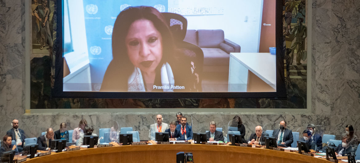 Pramila Patten, Représentante spéciale du Secrétaire général sur la violence sexuelle dans les conflits, devant les membres du Conseil de sécurité.