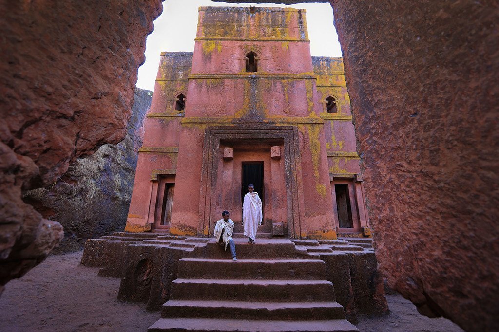 L’église St Georges, dans la ville de Lalibela, en Éthiopie.