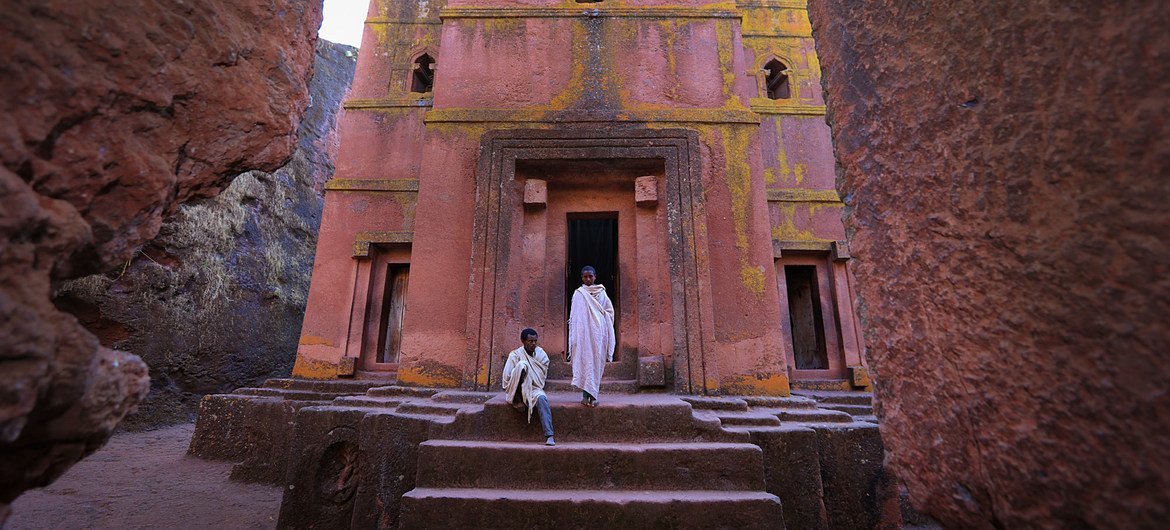 埃塞俄比亚北部小城拉利贝拉的圣乔治教堂。