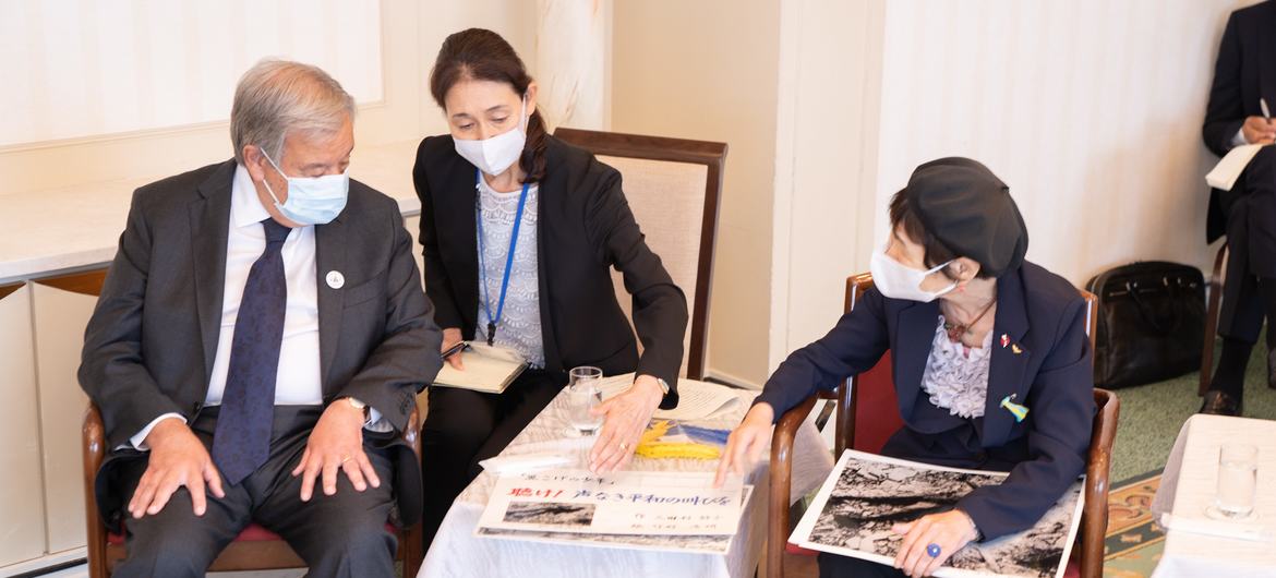 Encontro de Guterres com os hibakusha de Hiroshima e Nagasaki