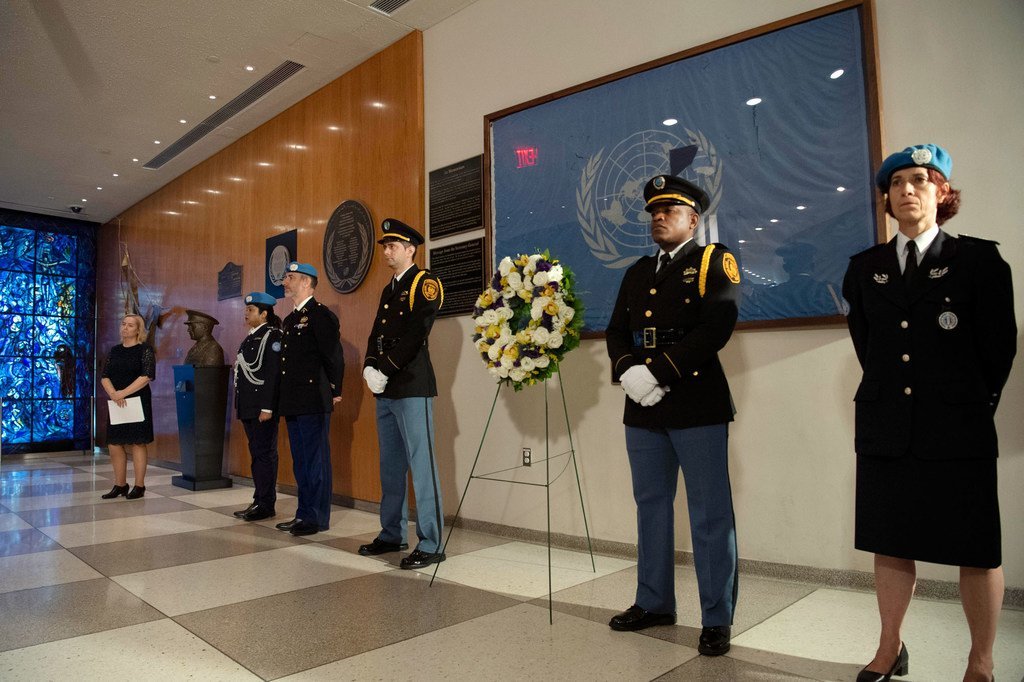 Cérémonie en hommage aux employés de l'ONU tués au service de l'Organisation, au siège de l'ONU, le 6 septembre 2019.