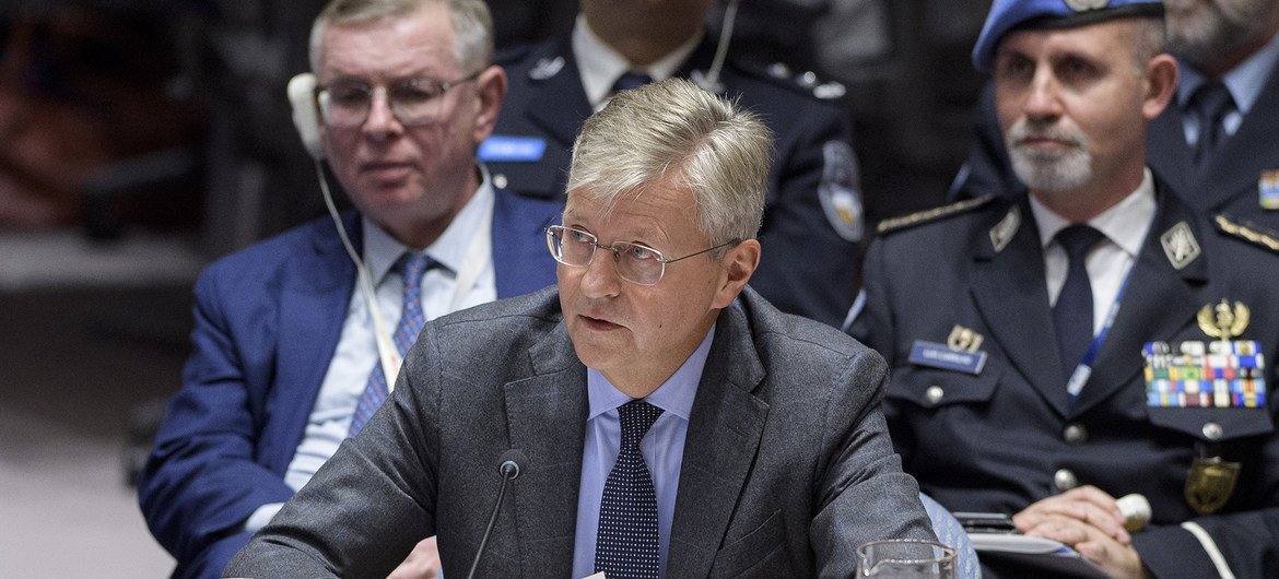 جان بيير لاكروا، وكيل الأمين العام لعمليات حفظ السلام خلال تقديمه إحاطة إلى مجلس الأمن حول الأولويات الإستراتيجية لشرطة الأمم المتحدة في بعثات حفظ السلام. 5 نوفمبر 2019