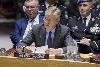 جان بيير لاكروا، وكيل الأمين العام لعمليات حفظ السلام خلال تقديمه إحاطة إلى مجلس الأمن حول الأولويات الإستراتيجية لشرطة الأمم المتحدة في بعثات حفظ السلام. 6 نوفمبر 2019