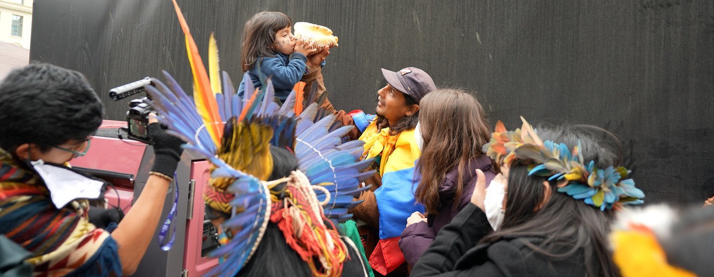 Indigenous activists demonstrate on the streets of the COP26 host city, Glasgow, during the landmark UN climate conference.