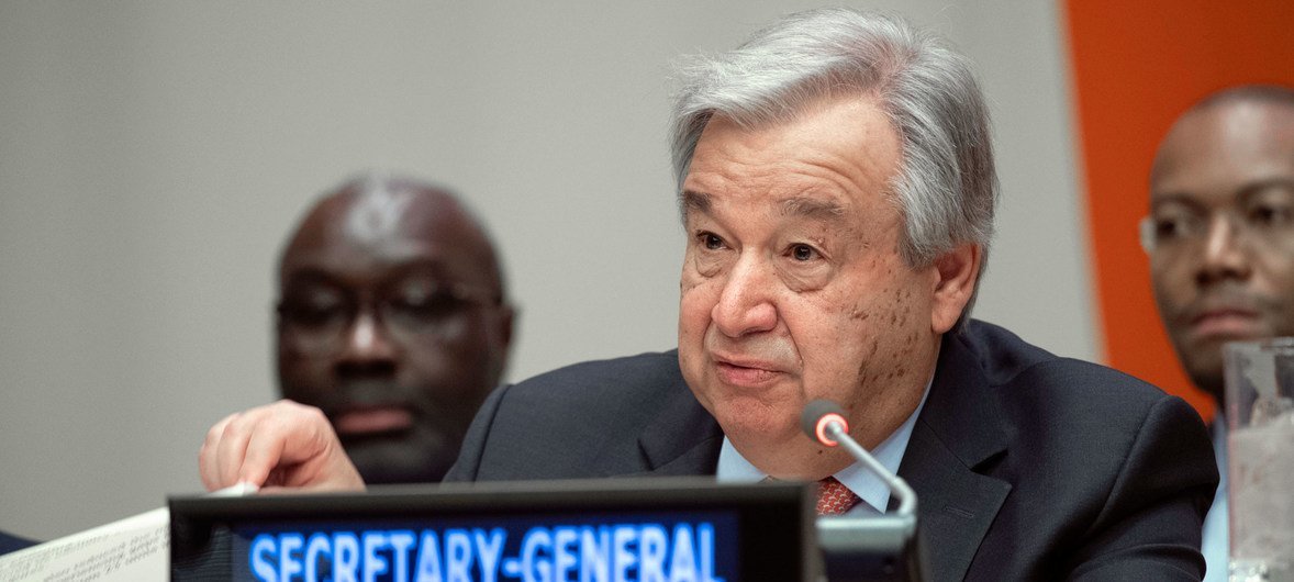 Le Secrétaire général de l'ONU, António Guterres, lors d'une réunion sur l'amélioration de la performance du maintien de la paix.