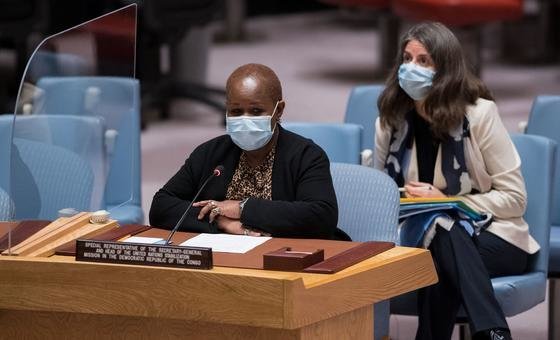 Bintou Keita, Special Representative of the Secretary-General and Head of the UN Organization Stabilization Mission successful  the Democratic Republic of the Congo (MONUSCO), briefs Security Council members connected  the concern    successful  the country.