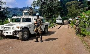 UN peacekeepers on patrol in the Democratic Republic of the Congo.
