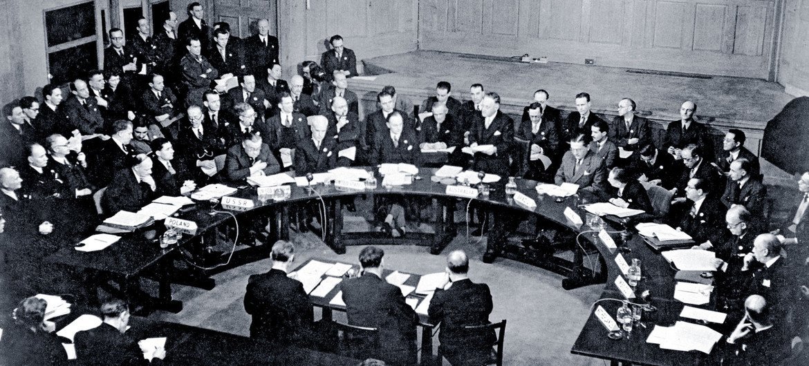 Conselho de Segurança da ONU se reuniu pela primeira vez em Londres, Reino Unido, em janeiro de 1946.